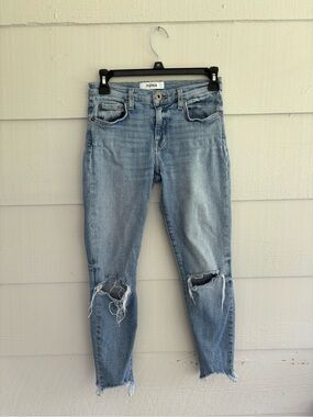 Pistola Light Wash Distressed Skinny Jeans Raw Hem Size 24 Minimalist Grunge